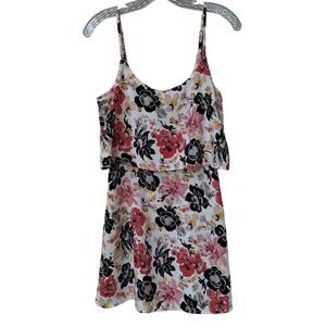 Abercrombie & Fitch Floral Mini Tank Sun Dress Size S Flowy Chest Overlay Ruffle
